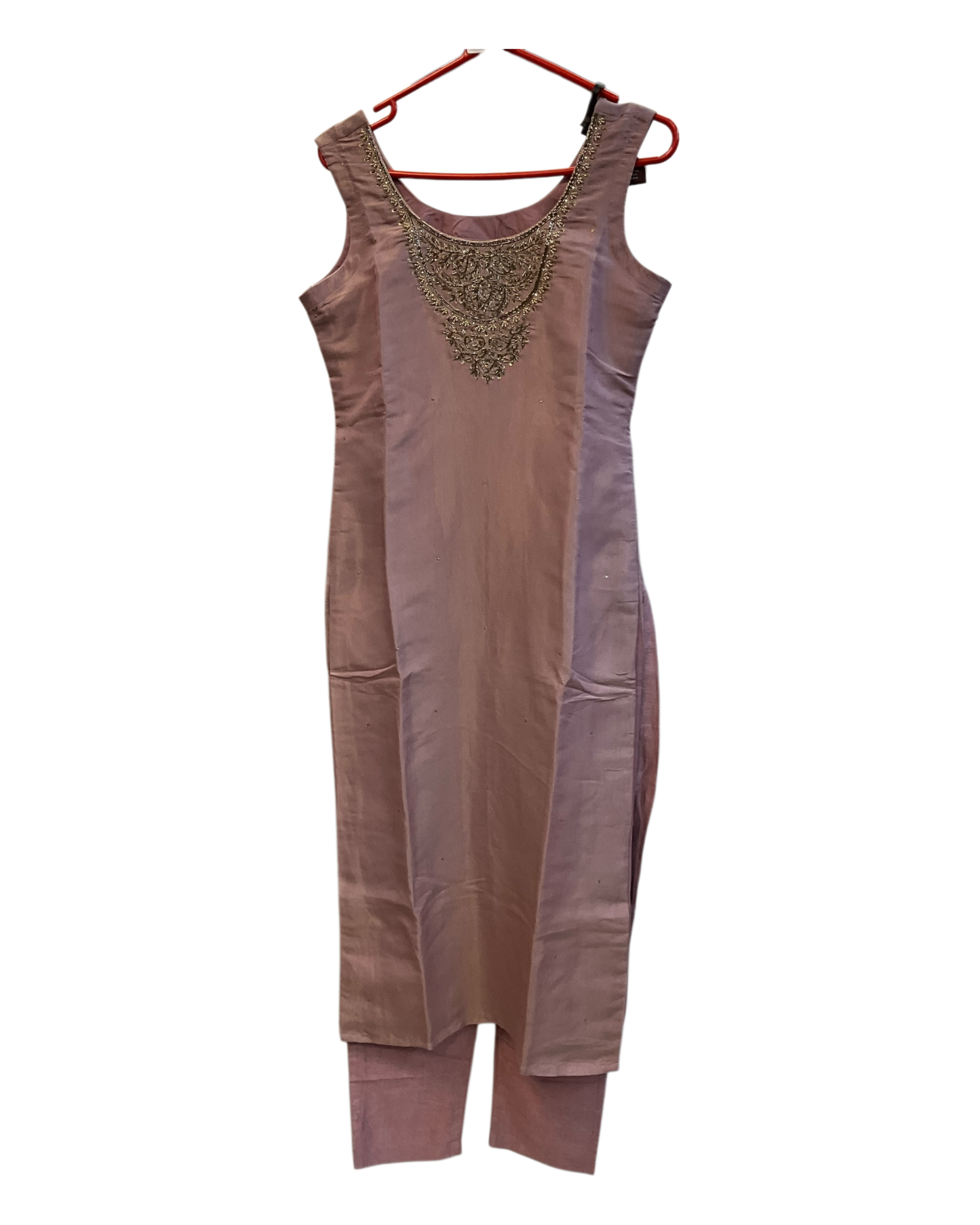 UK10 / 36" - Dusty Pink - Silky Ladies Trousers Suit - Sangeet / Henna / Temple - OC42067 TY