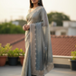 Sage Green - Fancy Crystal Work Saree with Blouse Piece - UK stock - 24hr Dispatch - RS2530 JJ