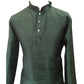 Bottle Green - Mens Plain Silky Kurta Set with matching smart trousers - Great with Waistcoats YD2320 KJ 0623