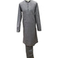 Silver / Grey - Cotton Silky Self Brocade Mens Kurta Set - Sangeet Mehendi Haldi - KCS1193 VC 1123