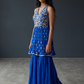 Size 12 (38") - Royal Blue - Designer Ladies Medium Top Palazzo Trousers Suit - VMK Upasana JJ