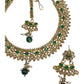 Green - Antique Gold Finish Necklace & Earrings Set - Bollywood - Weddings - HR1015 11C24