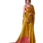 Mustard Yellow - Classic Plain Cotton Silky Fancy Saree with Blouse Piece - UK Stock - 2/3 days Delivery  12KV25 RP513