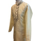 Light Gold - Rich Silky Mens Indian Kurta set with Hand Embroidery - Weddings / Walimas , Sangeet, Mehndi / Henna , Eid / Diwali - BS2506 01TC25