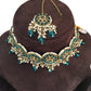 Turquoise Blue - Large Size Antique Gold Finish Necklace Set with Earrings - RAK05  VY 0424