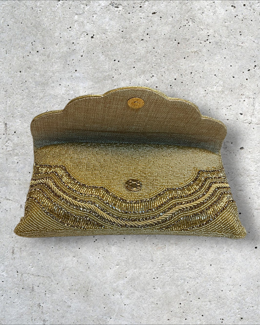 Dark Gold Finish - Rich Hand Embroidered Clutch Bag / Handbag -Bollywood / Weddings - RP04 11KP25