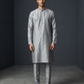Silver Grey - Soft Silky Mens Kurta Set with Draw stringed Trousers - Sangeet Mehendi Haldi - KCS2605 06KV26