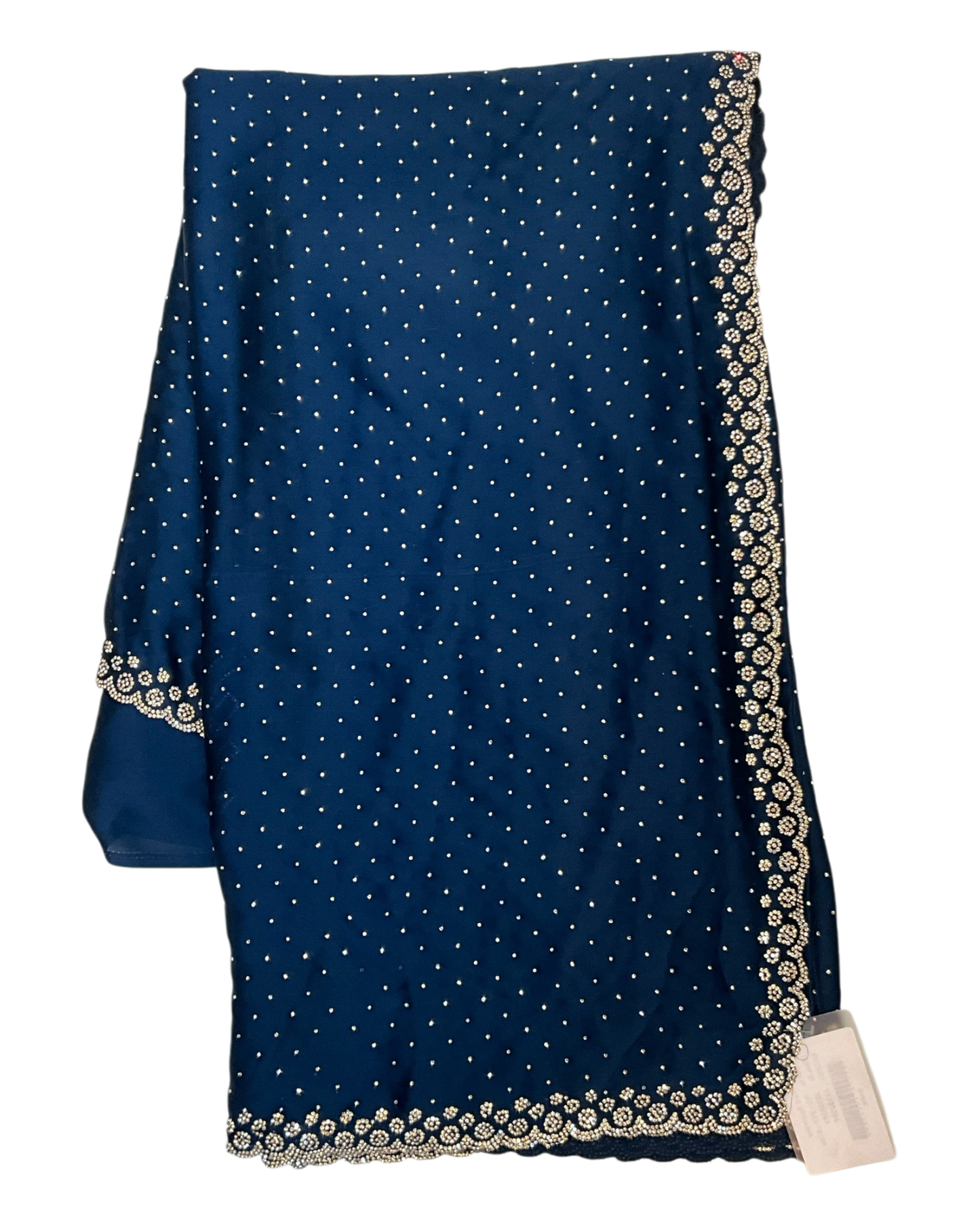 Navy Blue - Rich Saree with Stone Work and Blouse Piece - UK stock - 24hr Dispatch - RS2514 VC