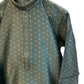 Dark Grey - Banarasi Handloom Brocade Mens Indian Kurta set with Trousers - UK Stock - Weddings / Walimas , Sangeet, Diwali, Eid, Mehndi / Henna - VEE2422 VR