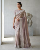 Rose Gold / Light Brown - Fancy Party Saree with Blouse Piece - UK stock - 24hr Dispatch - SP2604 KC