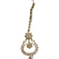Pink - Antique Gold Finish Large Size Tika Head Piece - Indian Ladies Fashion Jewellery - AE2440 11T24