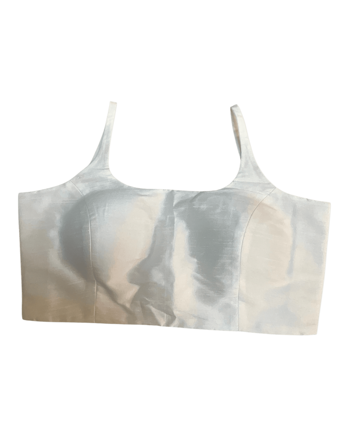 40" / UK 14 - White - Silky Designer Saree blouse with cups, Sleeveless - UK Stock - Quick Delivery - RNK - R651-H - Prachy Creations