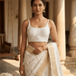 40" / UK 14 - White - Silky Designer Saree blouse with cups, Sleeveless - UK Stock - Quick Delivery - RNK - R651-H - Prachy Creations