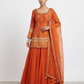UK 10 / 36" - Orange - Designer Ladies Sharara / Palazzo Trousers Suit - UK Stock - Sangeet / Henna / Weddings - VMK Suriya 04RY26