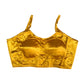 Mustard Yellow - Spaghetti Strap Gaji Silk Saree / Lehenga blouse - 38" Bust - UK 12 - Back Fasten - AF2402 A 0324