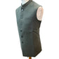 Olive Green Self Brocade - Premium Suede Feel Mens Indian Waistcoat - UK Stock - 24 hr Dispatch - VNS-JKT697/28 10KP25