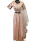 Peach -Silky Lehenga Set - Size 16 / 42" - Weddings , Sangeet,  Henna, Haldi - 24h Dispatch - SAY5311 TT