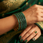 Jade / Rama Green - Set of 8 Stone Bangles -  M to XXL - HAN2601 07Ka26