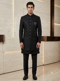 SALE ! Black - Stunning Double Layered Mens Sherwani - SHU2506 JC 0325