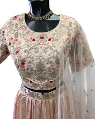 Peach -Silky Lehenga Set - Size 16 / 42