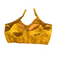 Mustard Yellow - Spaghetti Strap Gaji Silk Saree / Lehenga blouse - 38" Bust - UK 12 - Back Fasten - AF2402 A 0324