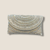 Silver / Grey - Rich Hand Embroidered Clutch Bag / Handbag -Bollywood / Weddings - AKB238 05KP25