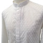 White - Lucknowi Cotton Men's Rich Kurta Set with Straight Pants -  Indica KH 0324