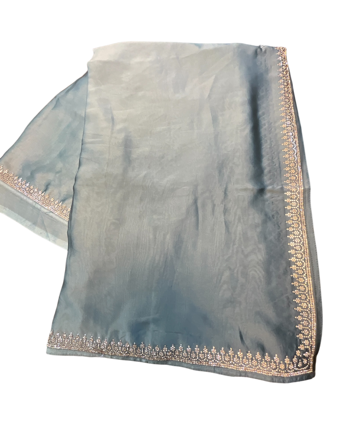 Sea Green - Saree with Thread / Stone Embroidery and Blouse Piece - UK stock - 24hr Dispatch - SP2620 KC