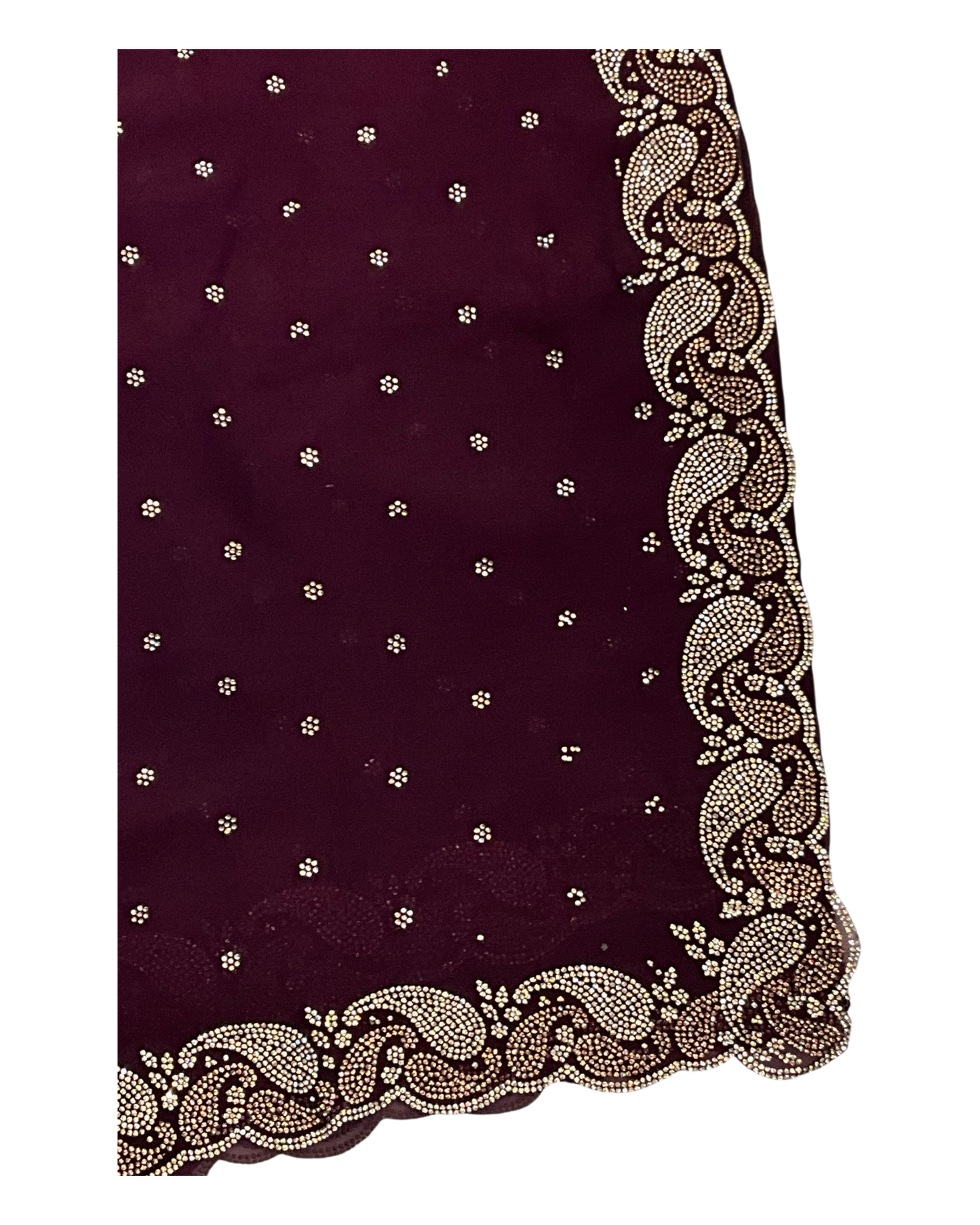 Wine - Rich Saree with Stone Work Border and Blouse Piece - UK stock - 24hr Dispatch - RS2532 TC