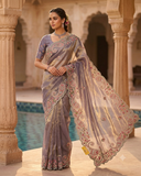 Sale! Lilac - Pastel Silky Saree with Blouse Piece - MF3793  TP 0824