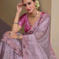 Lilac - Chiffon Saree with Fancy Ready made Blouse - TAT6905  JY 0624