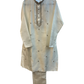 Off White / Cream - Soft Cotton Silky Mens Kurta Set with Neck Thread Embroidery- Sangeet Mehendi Haldi - KCS1019 06KC26