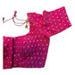 36" & 40" - Fuchsia / Magenta Pink - Banarasi Tissue Saree / Lehenga Blouse - Margin inside for adjustments - X1228 01KK25