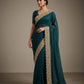 Dark Teal - Fancy Party Saree with Blouse Piece - UK stock - 24hr Dispatch - SP2604 KC