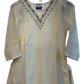 UK 10 / 36" - Cream - Silky Ladies Trousers Suit - Sangeet / Henna / Temple - OC42228 TP