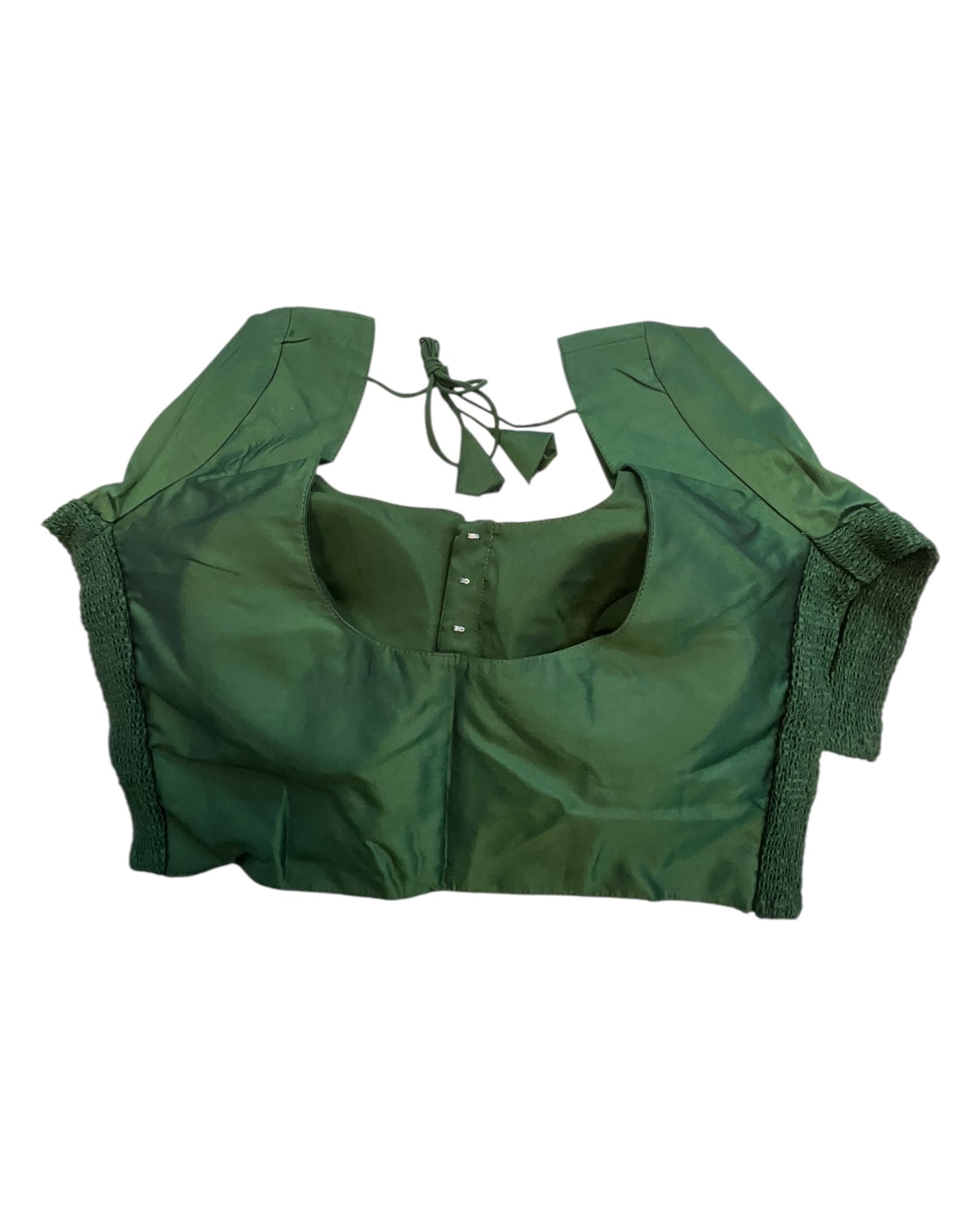 Bottle Green - HYBRID Silky Saree blouse - With Elastic on both side for Great fit - Size 36",38", 40" S M L  - VAM1216 Ap