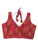 Fuchsia Pink - Fully Embroidered Saree / Lehenga Blouse - With Cups - Margin to loosen - UK Stock - AF2505 KV 1224