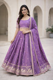 Purple - Dupion Silk Lehenga Set - Garba / Dandia , Mehndi / Sangeet / Weddings  - Size UK 12 (38" Bust) Adjustable to Size 14 - UK Stock - 24h Dispatch - AF2603 02TY26