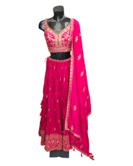 Fuchsia - Designer Ready Made Lehenga Set - Size 10 (12) UK Stock - 24h Dispatch - HINA  KVP 0425