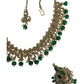 Green - Medium - Antique Gold Finish Necklace Set with Earrings - DAJ540 H 0724
