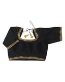 Black - Dupion Silky Saree / Lehenga blouse - 42" Bust (UK 16) Can be let out to size 18  - KP272 01Hp25