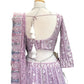 Pastel Lilac - Delicately Embroidered Chiffon Designer Lehenga Set - UK 12-16 - UK Stock - 24h Dispatch - NE2404 CP 0724