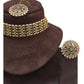 Green - Large - Antique Gold Finish Necklace Set with Earrings - AE2401 H 0724
