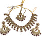 Maroon - Large Size Necklace Set with Earrings - PRI1752 KK 0424