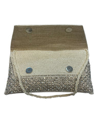 White - Rich Hand Embroidered Clutch Bag / Handbag - AKB235 05KP25