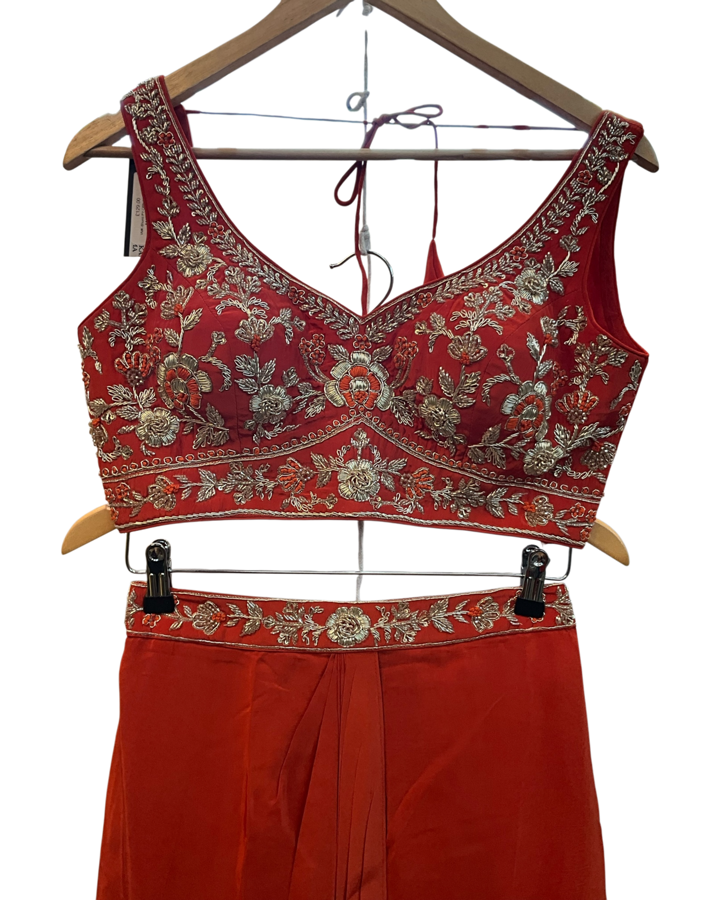 Size 12 (38") - Orange - Designer Ladies Short Top Saree Suit - VMK Bhumi PY