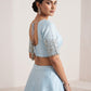 Size 36" / UK 10 - Cream - Zari Embroidered Silk Blouse with Elbow-Length Sleeves - UK Stock - With Margin inside - VAM1296 - KY