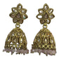 Pink - Small - Antique Finish Traditional Zhumki Earrings - Bollywood - Weddings - SV2407 J 0724