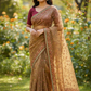 Golden / Mustard - Classic Saree with Thread Work and Blouse Piece - UK stock - 24hr Dispatch - RS2513 TA