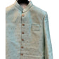 Sky / Light Blue - Classic Banarasi Handloom Brocade Sherwani with Gold Buttons - UK Stock - BS787 08JC25